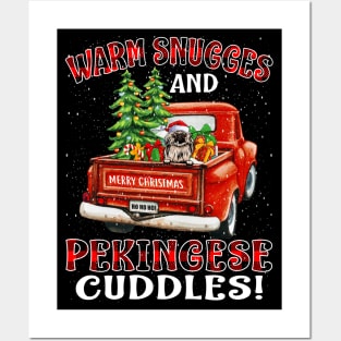 Warm Snuggles And Pekingese Cuddles Truck Tree Christmas Gift Posters and Art